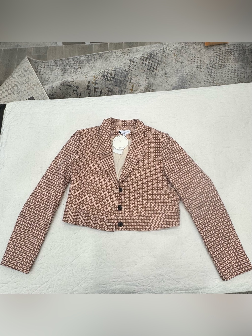 Lost + Wander Cropped Patterned Women's Blazer Jacket